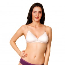 FEMALE BRA PADDED COLLECTION BACK LESS WHITE COLOR